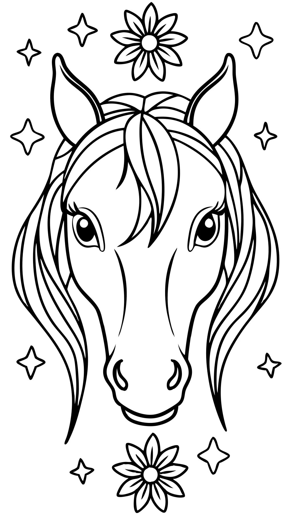 coloriage pour visage de cheval